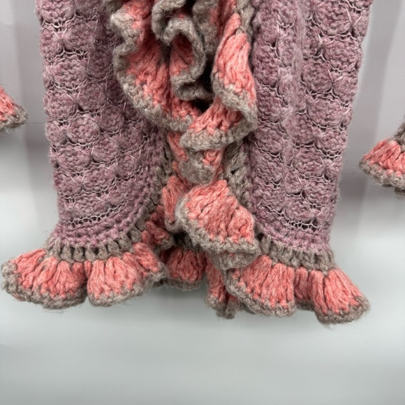 Faconnable Women’s XS Y2K Wool Blend Knit Whimsy Ruffle Open Fairycore Cardigan - Picture 6 of 9